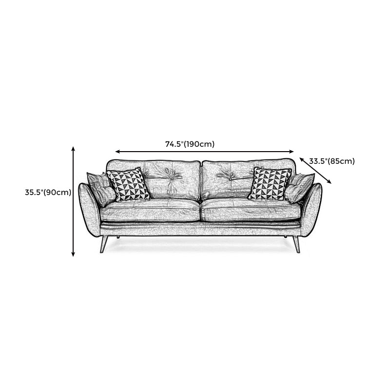Modern Tufted Split-Back Sofa 35.43"High Pillow Top Arm Sofa Clearhalo 'furn' 'furn_sofas' 'Furniture' 'furniture_sofas' 'Living Room Furniture' 'Sofa' 'sofas' 5027884