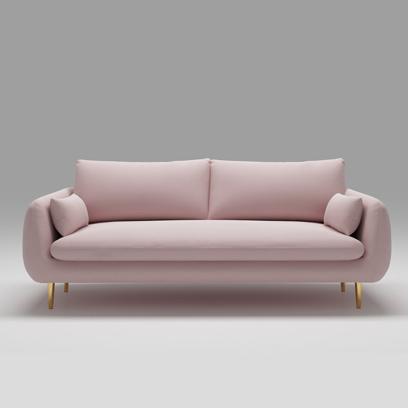 31.5"H Polyester Blend Tuxedo Arm Loose Back Sofa For Living Room Pink Clearhalo 'furn' 'furn_sofas' 'Furniture' 'furniture_sofas' 'Living Room Furniture' 'Sofa' 'sofas' 5027910
