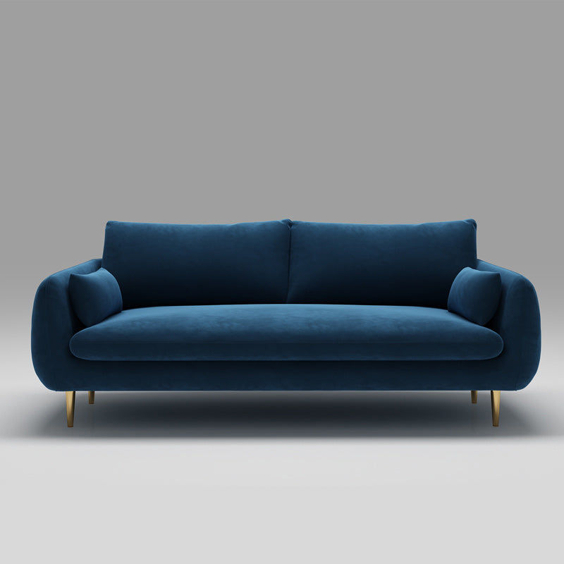 31.5"H Polyester Blend Tuxedo Arm Loose Back Sofa For Living Room Dark Blue Clearhalo 'furn' 'furn_sofas' 'Furniture' 'furniture_sofas' 'Living Room Furniture' 'Sofa' 'sofas' 5027911