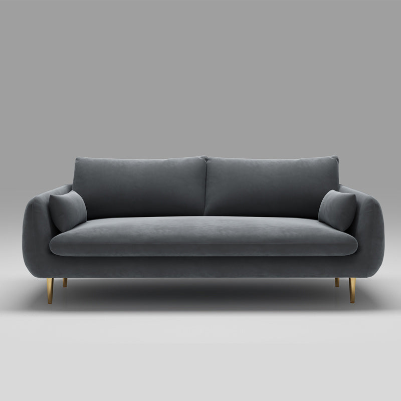 31.5"H Polyester Blend Tuxedo Arm Loose Back Sofa For Living Room Dark Gray Clearhalo 'furn' 'furn_sofas' 'Furniture' 'furniture_sofas' 'Living Room Furniture' 'Sofa' 'sofas' 5027914