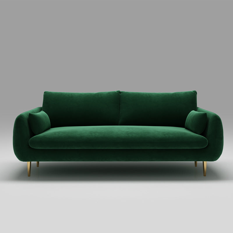 31.5"H Polyester Blend Tuxedo Arm Loose Back Sofa For Living Room Peacock Green Clearhalo 'furn' 'furn_sofas' 'Furniture' 'furniture_sofas' 'Living Room Furniture' 'Sofa' 'sofas' 5027915