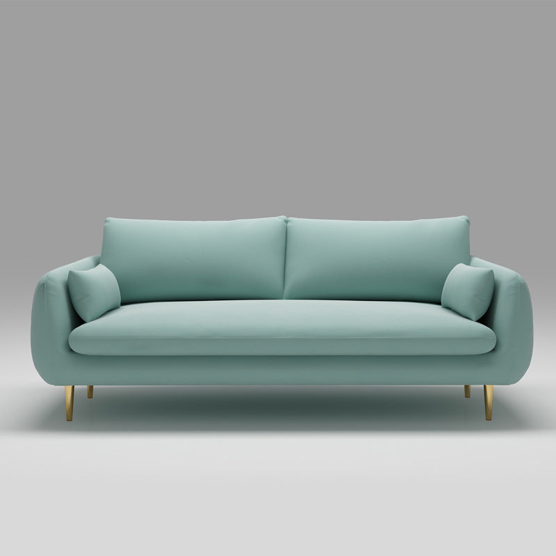 31.5"H Polyester Blend Tuxedo Arm Loose Back Sofa For Living Room Lake Green Clearhalo 'furn' 'furn_sofas' 'Furniture' 'furniture_sofas' 'Living Room Furniture' 'Sofa' 'sofas' 5027919