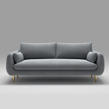 31.5"H Polyester Blend Tuxedo Arm Loose Back Sofa For Living Room Light Gray Clearhalo 'furn' 'furn_sofas' 'Furniture' 'furniture_sofas' 'Living Room Furniture' 'Sofa' 'sofas' 5027921