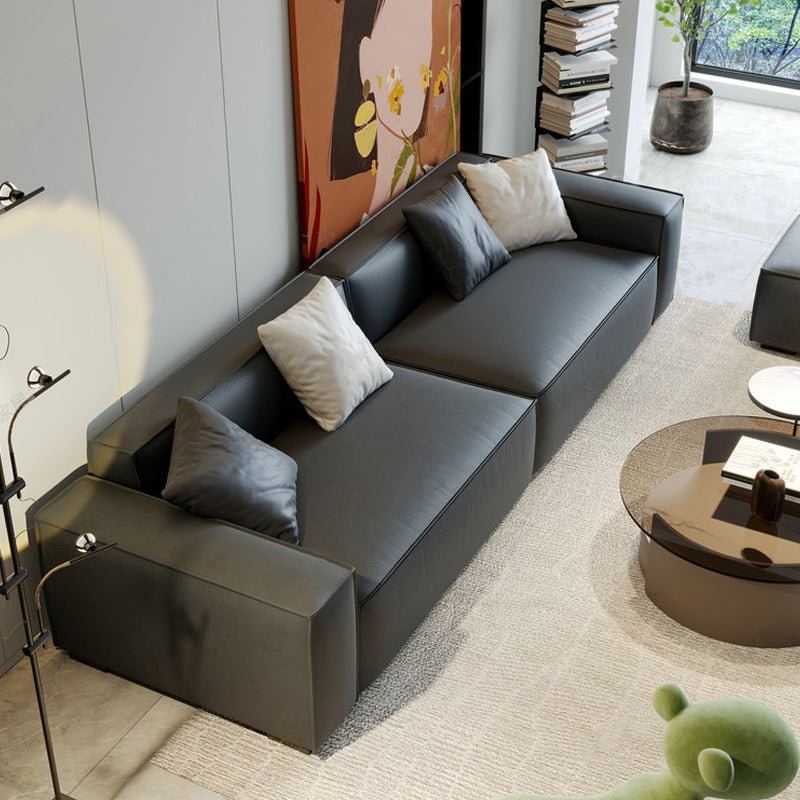 Transitional Modern Stain Resistant Tight Back Sofa 29.53"High Square Arm Sofa, Beige Clearhalo 'furn' 'furn_sofas' 'Furniture' 'furniture_sofas' 'Living Room Furniture' 'Sofa' 'sofas' 5027933