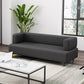 Faux Leather Sofa 23.62" D x 27.55" H Recessed Arm Sofa for Living Room 71"L x24"W x 27.5"H Dark Gray Clearhalo 'furn' 'furn_sofas' 'Furniture' 'furniture_sofas' 'Living Room Furniture' 'Sofa' 'sofas' 5027948