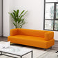 Faux Leather Sofa 23.62" D x 27.55" H Recessed Arm Sofa for Living Room 71"L x24"W x 27.5"H Orange Clearhalo 'furn' 'furn_sofas' 'Furniture' 'furniture_sofas' 'Living Room Furniture' 'Sofa' 'sofas' 5027955