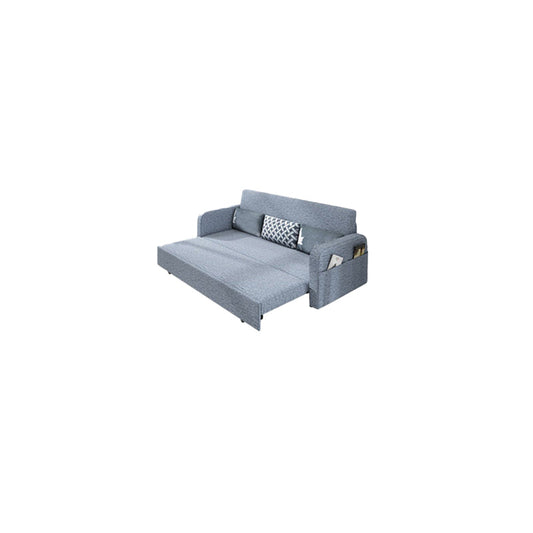 Tight Back Contemporary Square Arm Cotton Blend Sofa Bed in Grey Clearhalo 'furn' 'furn_sofas' 'Furniture' 'furniture_sofas' 'Living Room Furniture' 'Sofa' 'sofas' 5027974