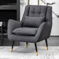 30.7" Wide Arm Chair Linen Blend/Faux Leather Arm Chair with Basic Four Leg Dark Gray Faux Leather Clearhalo 'Accent Chairs' 'accent_chairs' 'Chairs & Seating' 'furn' 'furn_accent_chairs' 'Furniture' 'furniture_accent_chairs' 'Living Room Furniture' 5027986