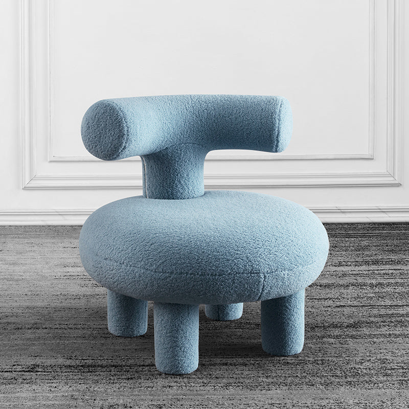 Armless Wool Chair Parsons Chair Fixed Back Chair for Living Room 27.6"L x 27.6"W x 28.3"H Blue Clearhalo 'Accent Chairs' 'accent_chairs' 'Chairs & Seating' 'furn' 'furn_accent_chairs' 'Furniture' 'furniture_accent_chairs' 'Living Room Furniture' 5027999