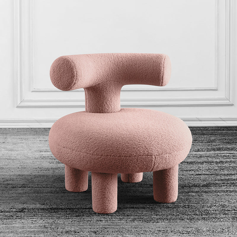 Armless Wool Chair Parsons Chair Fixed Back Chair for Living Room 27.6"L x 27.6"W x 28.3"H Dark Pink Clearhalo 'Accent Chairs' 'accent_chairs' 'Chairs & Seating' 'furn' 'furn_accent_chairs' 'Furniture' 'furniture_accent_chairs' 'Living Room Furniture' 5028003