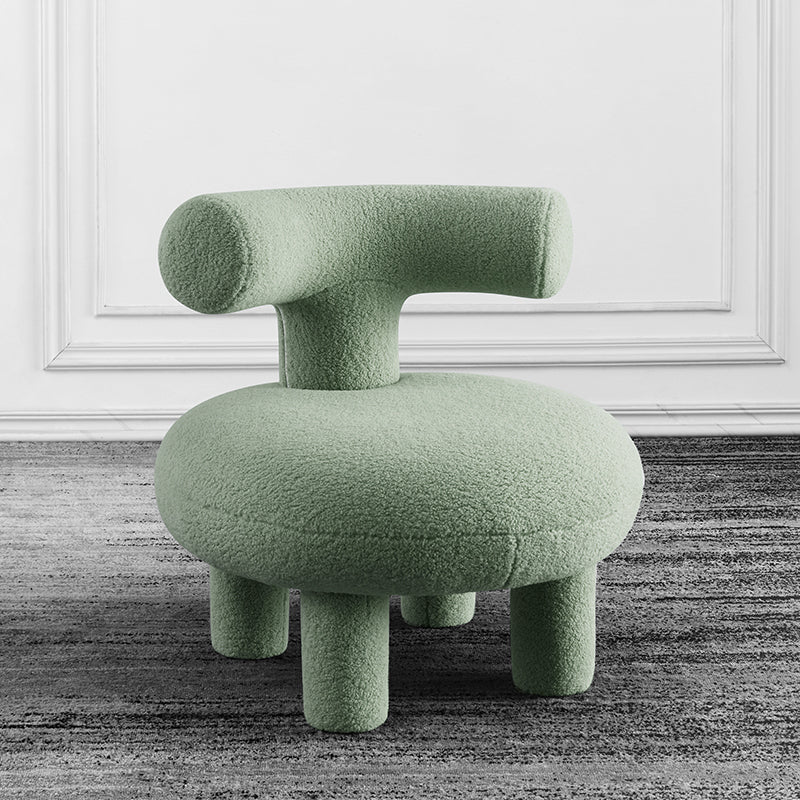 Armless Wool Chair Parsons Chair Fixed Back Chair for Living Room 27.6"L x 27.6"W x 28.3"H Green Clearhalo 'Accent Chairs' 'accent_chairs' 'Chairs & Seating' 'furn' 'furn_accent_chairs' 'Furniture' 'furniture_accent_chairs' 'Living Room Furniture' 5028004
