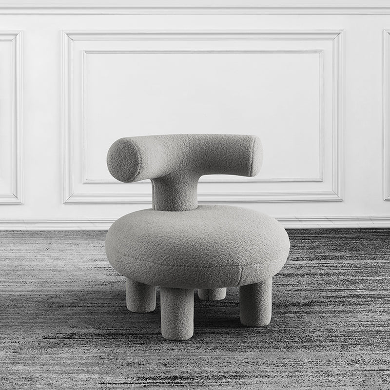 Armless Wool Chair Parsons Chair Fixed Back Chair for Living Room 21"L x 21"W x 19"H Grey Clearhalo 'Accent Chairs' 'accent_chairs' 'Chairs & Seating' 'furn' 'furn_accent_chairs' 'Furniture' 'furniture_accent_chairs' 'Living Room Furniture' 5028008