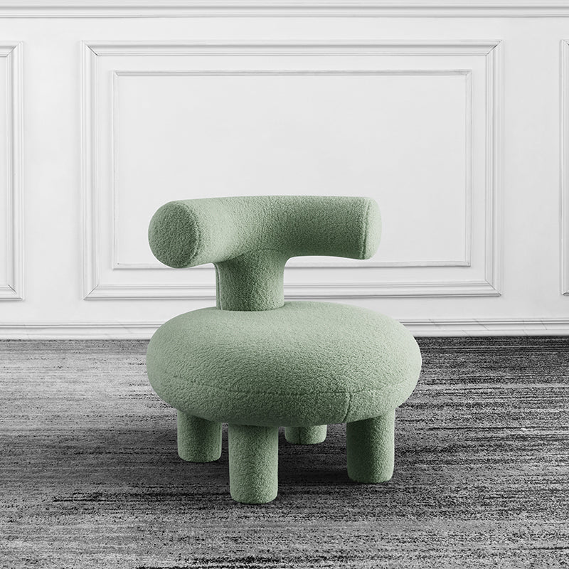 Armless Wool Chair Parsons Chair Fixed Back Chair for Living Room 21"L x 21"W x 19"H Green Clearhalo 'Accent Chairs' 'accent_chairs' 'Chairs & Seating' 'furn' 'furn_accent_chairs' 'Furniture' 'furniture_accent_chairs' 'Living Room Furniture' 5028012