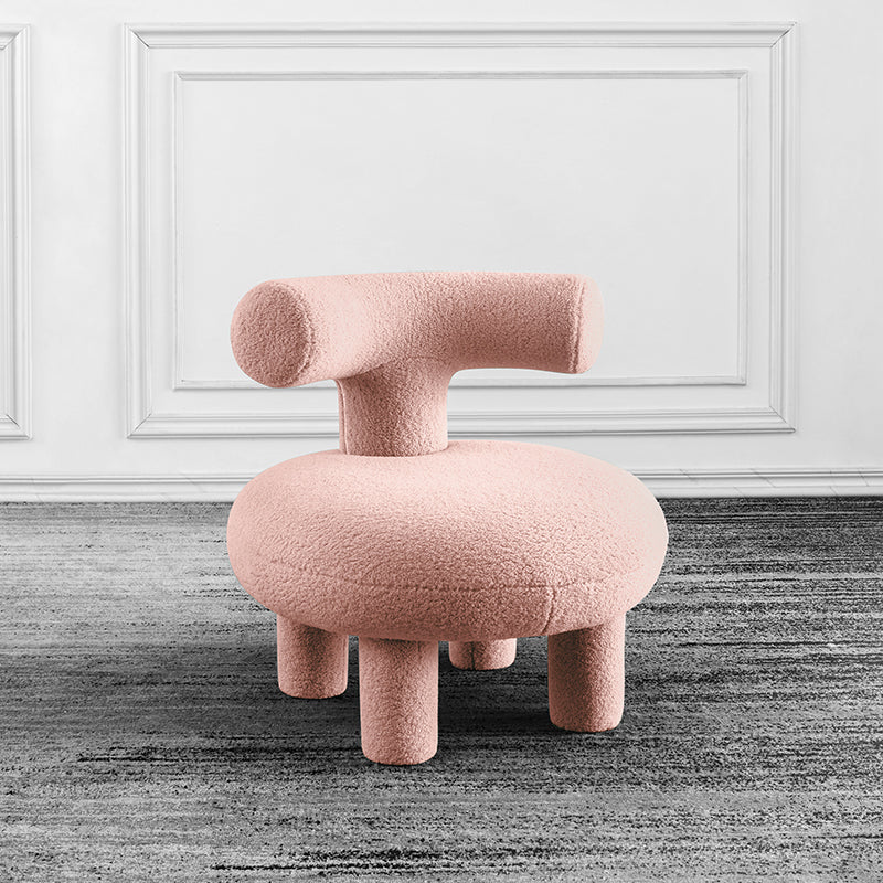 Armless Wool Chair Parsons Chair Fixed Back Chair for Living Room 21"L x 21"W x 19"H Pink Clearhalo 'Accent Chairs' 'accent_chairs' 'Chairs & Seating' 'furn' 'furn_accent_chairs' 'Furniture' 'furniture_accent_chairs' 'Living Room Furniture' 5028013