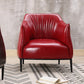 31"Wide Modern Faux Leather Sloped Arms Barrel Chair with Basic Four Legs Red Clearhalo 'Accent Chairs' 'accent_chairs' 'Chairs & Seating' 'Furniture' 'furniture_accent_chairs' 'Living Room Furniture' 5028017