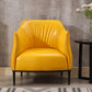 31"Wide Modern Faux Leather Sloped Arms Barrel Chair with Basic Four Legs Yellow Clearhalo 'Accent Chairs' 'accent_chairs' 'Chairs & Seating' 'Furniture' 'furniture_accent_chairs' 'Living Room Furniture' 5028019