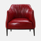 31"Wide Modern Faux Leather Sloped Arms Barrel Chair with Basic Four Legs Clearhalo 'Accent Chairs' 'accent_chairs' 'Chairs & Seating' 'Furniture' 'furniture_accent_chairs' 'Living Room Furniture' 5028027
