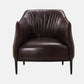31"Wide Modern Faux Leather Sloped Arms Barrel Chair with Basic Four Legs Dark Coffee Clearhalo 'Accent Chairs' 'accent_chairs' 'Chairs & Seating' 'Furniture' 'furniture_accent_chairs' 'Living Room Furniture' 5028030