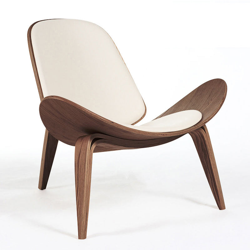 34.64" L x 30.70" W x 29.92" H Armless Side Chair Solid Wood Accent Chair White Walnut Faux Leather Clearhalo 'Accent Chairs' 'accent_chairs' 'Chairs & Seating' 'Furniture' 'furniture_accent_chairs' 'Living Room Furniture' 5028071