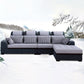 125.98" W √ó 70.87" D √ó 35.43" H High Back Square Arm Sectional with Slipcovered Clearhalo 'furn' 'furn_sectionals' 'Furniture' 'furniture_sectionals' 'Living Room Furniture' 'Sectionals' 5028121