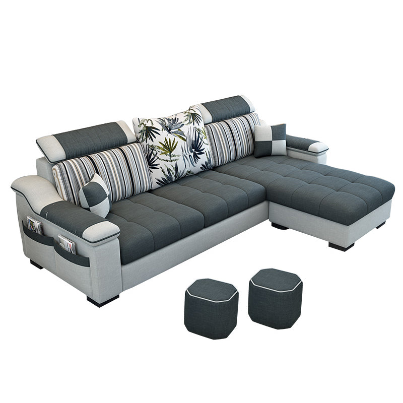Pillow Top Arm Pillowed Back Cushions Storage Furniture Sectionals Dark Gray Clearhalo 'furn' 'furn_sectionals' 'Furniture' 'furniture_sectionals' 'Living Room Furniture' 'Sectionals' 5028140