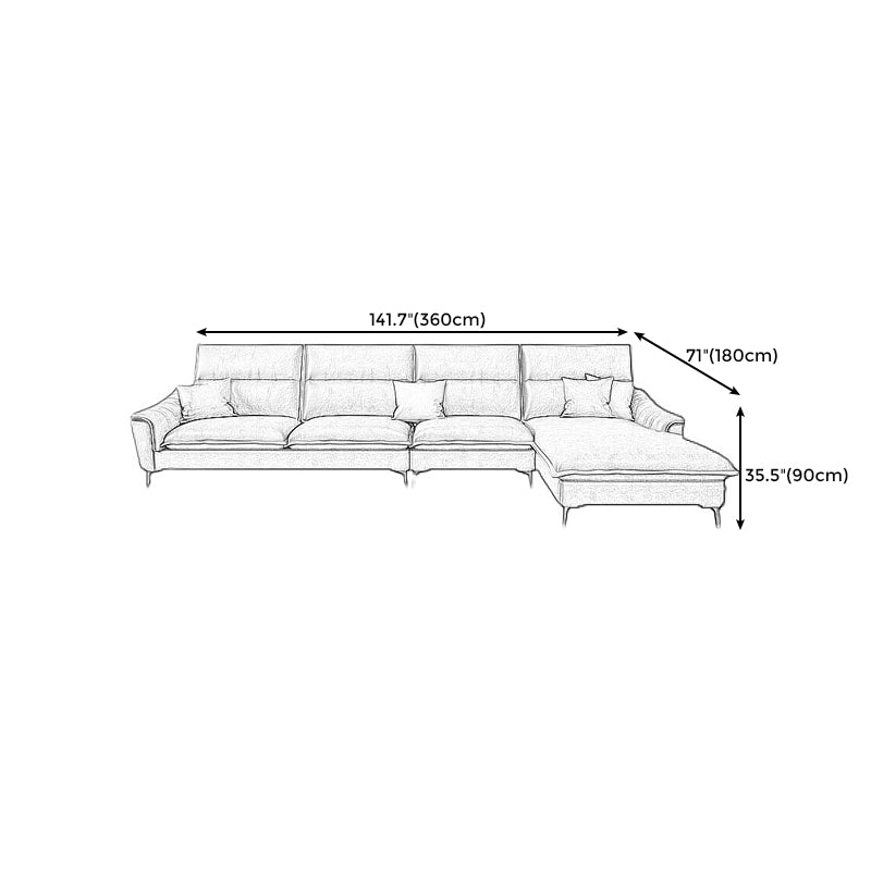 Faux Leather High Back Pillow Top Arm Sectional with Waterproof and Stain-Resistant Clearhalo 'furn' 'furn_sectionals' 'Furniture' 'furniture_sectionals' 'Living Room Furniture' 'Sectionals' 5028178
