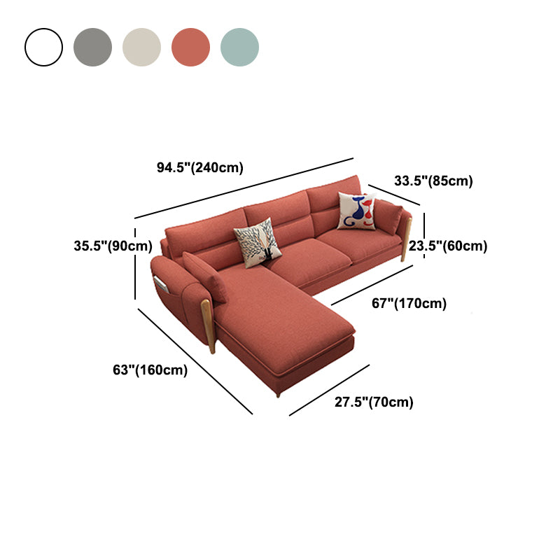 Farmhouse L-Shape Modular Reversible Furniture Sectionals for 3 People Clearhalo 'furn' 'furn_sectionals' 'Furniture' 'furniture_sectionals' 'Living Room Furniture' 'Sectionals' 5028212