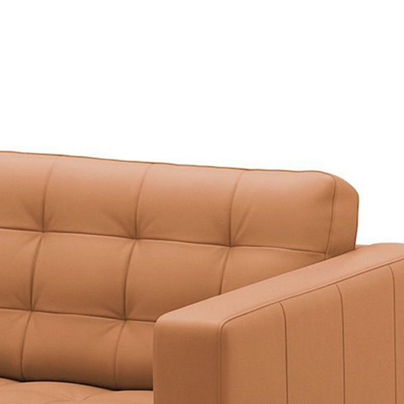 Square Arm Tufted Faux Leather Furniture Sectionals in Brown Clearhalo 'furn' 'furn_sectionals' 'Furniture' 'furniture_sectionals' 'Living Room Furniture' 'Sectionals' 5028221