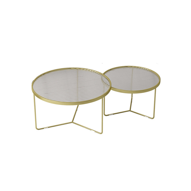 Trestle 2 Nesting Coffee Table Modern Tempered Glass 18'' Coffee Table Set Clearhalo 'Coffee & Accent Tables' 'Coffee Tables' 'coffee_tables' 'furn' 'furn_coffee_tables' 'Furniture' 'furniture_coffee_tables' 'Living Room Furniture' 5028247
