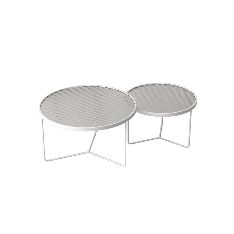 Trestle 2 Nesting Coffee Table Modern Tempered Glass 18'' Coffee Table Set Clearhalo 'Coffee & Accent Tables' 'Coffee Tables' 'coffee_tables' 'furn' 'furn_coffee_tables' 'Furniture' 'furniture_coffee_tables' 'Living Room Furniture' 5028249