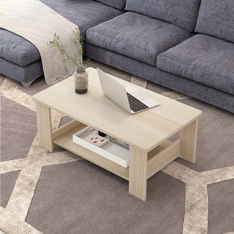 Modern Manufactured Wood Coffee Table with Storage Rectangular Cocktail Table Beige Storage Not Included Clearhalo 'Coffee & Accent Tables' 'Coffee Tables' 'coffee_tables' 'furn' 'furn_coffee_tables' 'Furniture' 'furniture_coffee_tables' 'Living Room Furniture' 5028254