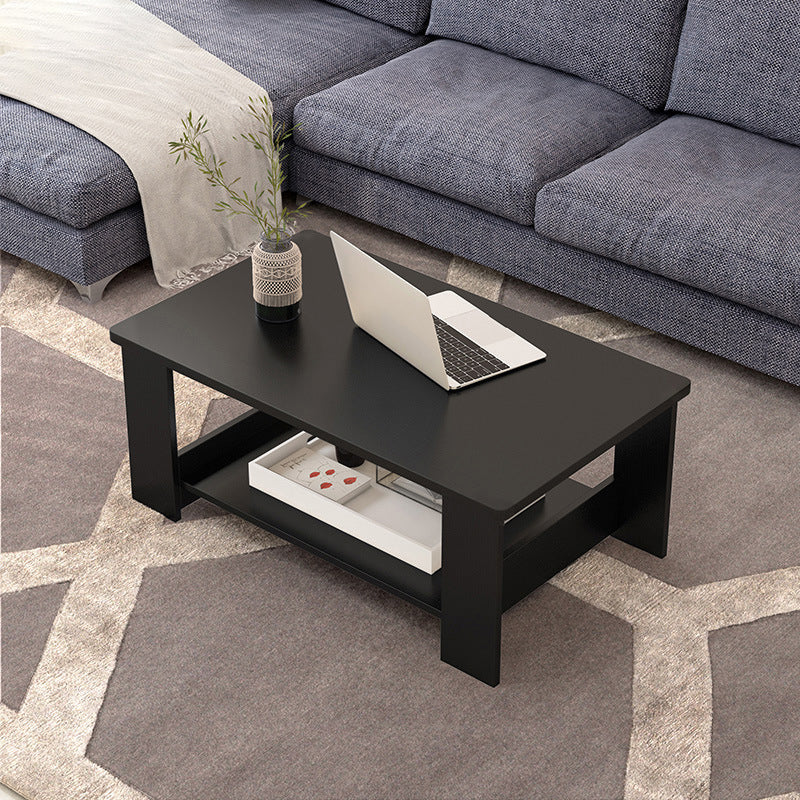 Modern Manufactured Wood Coffee Table with Storage Rectangular Cocktail Table 31.5"L x 16"W x 16"H Black Storage Not Included Clearhalo 'Coffee & Accent Tables' 'Coffee Tables' 'coffee_tables' 'furn' 'furn_coffee_tables' 'Furniture' 'furniture_coffee_tables' 'Living Room Furniture' 5028255