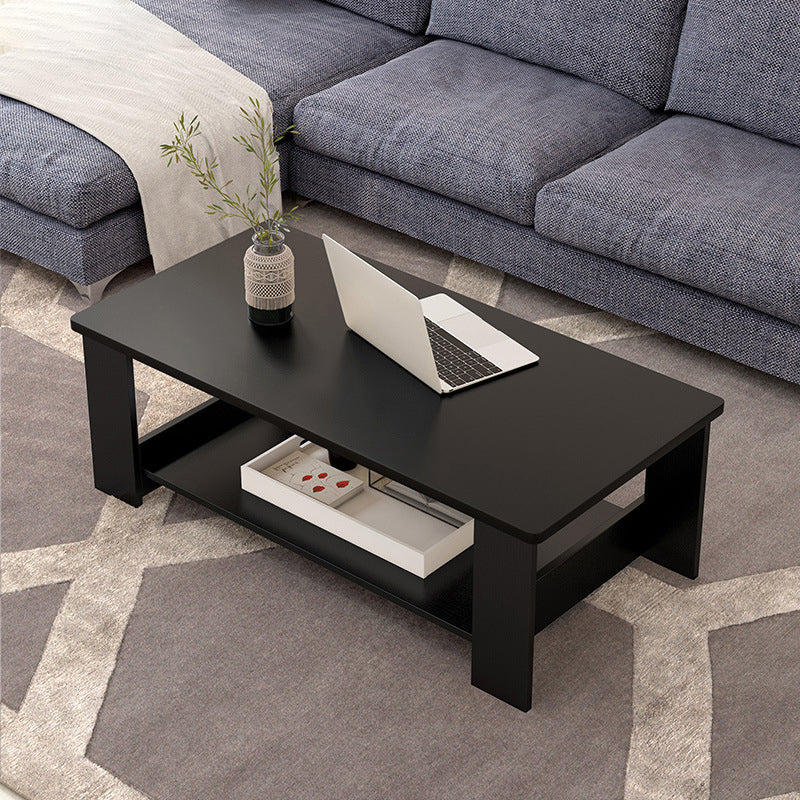 Modern Manufactured Wood Coffee Table with Storage Rectangular Cocktail Table 39.5"L x 19.5"W x 16"H Black Storage Not Included Clearhalo 'Coffee & Accent Tables' 'Coffee Tables' 'coffee_tables' 'furn' 'furn_coffee_tables' 'Furniture' 'furniture_coffee_tables' 'Living Room Furniture' 5028257