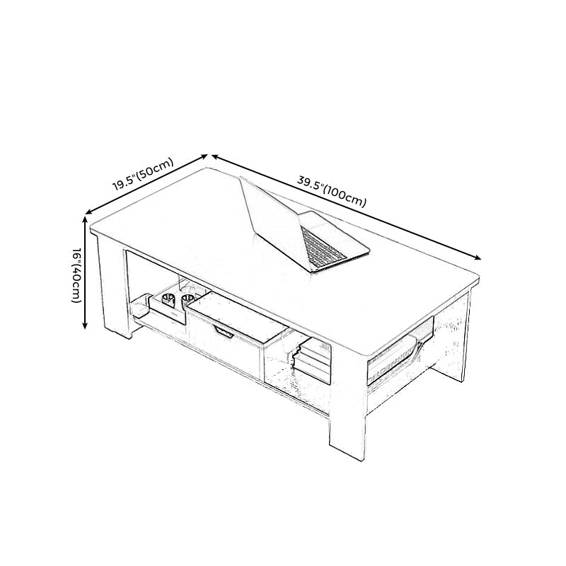 Modern Manufactured Wood Coffee Table with Storage Rectangular Cocktail Table Clearhalo 'Coffee & Accent Tables' 'Coffee Tables' 'coffee_tables' 'furn' 'furn_coffee_tables' 'Furniture' 'furniture_coffee_tables' 'Living Room Furniture' 5028265