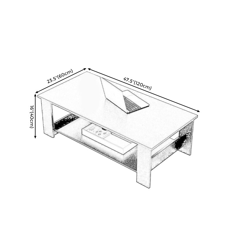 Modern Manufactured Wood Coffee Table with Storage Rectangular Cocktail Table Clearhalo 'Coffee & Accent Tables' 'Coffee Tables' 'coffee_tables' 'furn' 'furn_coffee_tables' 'Furniture' 'furniture_coffee_tables' 'Living Room Furniture' 5028269