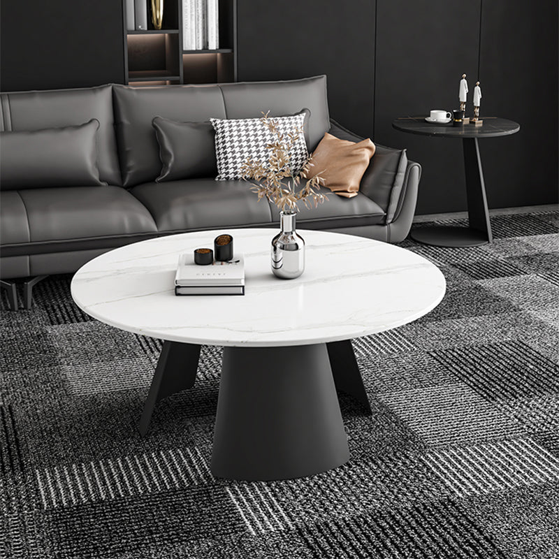 Modern Fixed Top Coffee Table Round Steel Abstract Cocktail Table Clearhalo 'Coffee & Accent Tables' 'Coffee Tables' 'coffee_tables' 'furn' 'furn_coffee_tables' 'Furniture' 'furniture_coffee_tables' 'Living Room Furniture' 5028314