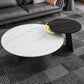 Modern Fixed Top Coffee Table Round Steel Abstract Cocktail Table 31.5"L x 31.5"W x 16"H + 20"L x 20"W x 20"H Clearhalo 'Coffee & Accent Tables' 'Coffee Tables' 'coffee_tables' 'furn' 'furn_coffee_tables' 'Furniture' 'furniture_coffee_tables' 'Living Room Furniture' 5028315
