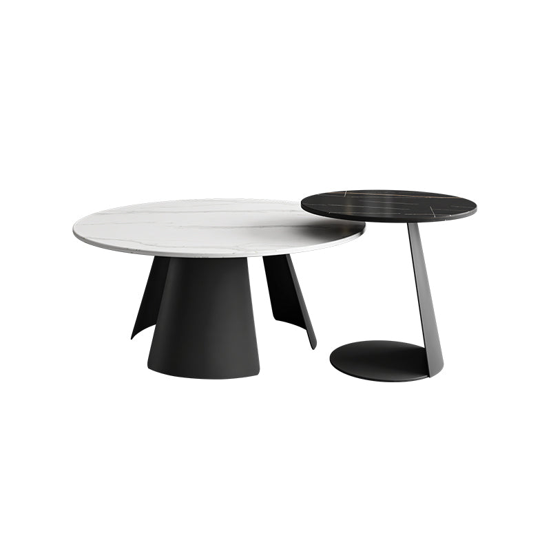 Modern Fixed Top Coffee Table Round Steel Abstract Cocktail Table Clearhalo 'Coffee & Accent Tables' 'Coffee Tables' 'coffee_tables' 'furn' 'furn_coffee_tables' 'Furniture' 'furniture_coffee_tables' 'Living Room Furniture' 5028318