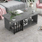 Modern Metal Marble Coffee Table Rectangle Cocktail Table with Shelf Clearhalo 'Coffee & Accent Tables' 'Coffee Tables' 'coffee_tables' 'furn' 'furn_coffee_tables' 'Furniture' 'furniture_coffee_tables' 'Living Room Furniture' 5028351