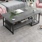 Modern Metal Marble Coffee Table Rectangle Cocktail Table with Shelf 47"L x 24"W x 16.5"H Frame Gray Clearhalo 'Coffee & Accent Tables' 'Coffee Tables' 'coffee_tables' 'furn' 'furn_coffee_tables' 'Furniture' 'furniture_coffee_tables' 'Living Room Furniture' 5028368