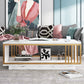 Modern Metal Marble Coffee Table Rectangle Cocktail Table with Shelf Clearhalo 'Coffee & Accent Tables' 'Coffee Tables' 'coffee_tables' 'furn' 'furn_coffee_tables' 'Furniture' 'furniture_coffee_tables' 'Living Room Furniture' 5028371