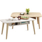Modern 4 Legs Cocktail Table Rectangular Coffee Table - White/Wood Clearhalo 'Coffee & Accent Tables' 'Coffee Tables' 'coffee_tables' 'furn' 'furn_coffee_tables' 'Furniture' 'furniture_coffee_tables' 'Living Room Furniture' 5028380