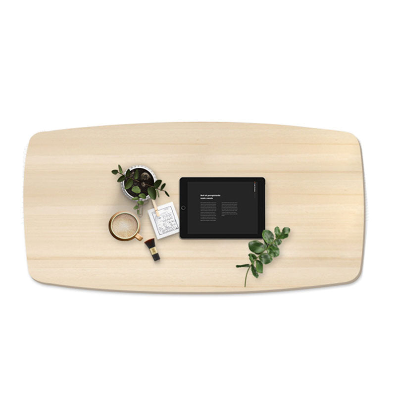 Modern 4 Legs Cocktail Table Rectangular Coffee Table - White/Wood Natural Drawers Not Included Clearhalo 'Coffee & Accent Tables' 'Coffee Tables' 'coffee_tables' 'furn' 'furn_coffee_tables' 'Furniture' 'furniture_coffee_tables' 'Living Room Furniture' 5028381