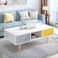Contemporary 4 Legs Cocktail Table Wood 1 Single Coffee Table with Drawers White-Yellow-Gray 2 Clearhalo 'Coffee & Accent Tables' 'Coffee Tables' 'coffee_tables' 'furn' 'furn_coffee_tables' 'Furniture' 'furniture_coffee_tables' 'Living Room Furniture' 5028394