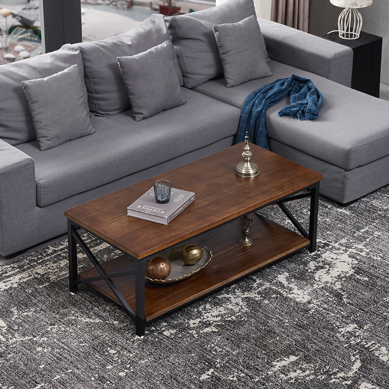 Rectangular Frame Cocktail Table Contemporary Coffee Table with Storage Clearhalo 'Coffee & Accent Tables' 'Coffee Tables' 'coffee_tables' 'furn' 'furn_coffee_tables' 'Furniture' 'furniture_coffee_tables' 'Living Room Furniture' 5028406