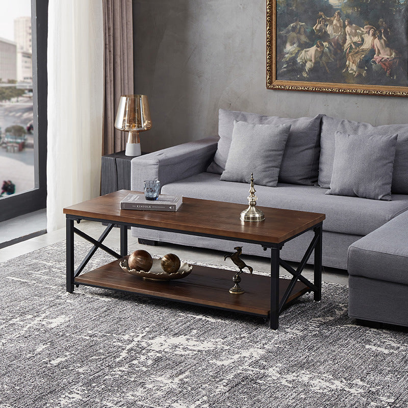 Rectangular Frame Cocktail Table Contemporary Coffee Table with Storage Clearhalo 'Coffee & Accent Tables' 'Coffee Tables' 'coffee_tables' 'furn' 'furn_coffee_tables' 'Furniture' 'furniture_coffee_tables' 'Living Room Furniture' 5028409