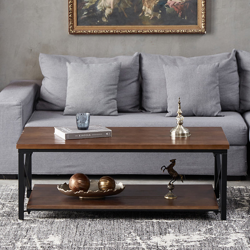 Rectangular Frame Cocktail Table Contemporary Coffee Table with Storage Clearhalo 'Coffee & Accent Tables' 'Coffee Tables' 'coffee_tables' 'furn' 'furn_coffee_tables' 'Furniture' 'furniture_coffee_tables' 'Living Room Furniture' 5028415
