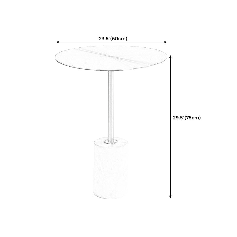 Iron and Concrete End Table 15.7" Long Mid-Century Round Side Table in White Clearhalo 'Coffee & Accent Tables' 'End & Side Tables' 'end_side_table' 'end_side_tables' 'furn' 'furn_end_side_tables' 'Furniture' 'furniture_end_side_table' 'Living Room Furniture' 5028451