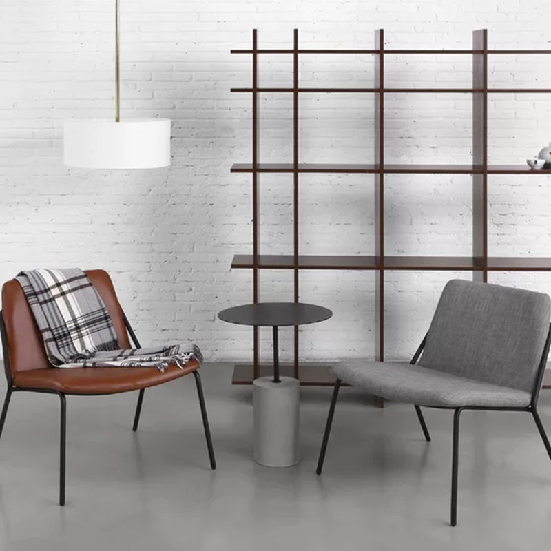 Modern Round Table Top Side End Table with Cement Pedestal Leg Clearhalo 'Coffee & Accent Tables' 'End & Side Tables' 'end_side_table' 'end_side_tables' 'furn' 'furn_end_side_tables' 'Furniture' 'furniture_end_side_table' 'Living Room Furniture' 5028461