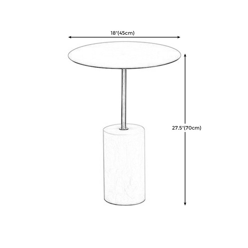 Modern Round Table Top Side End Table with Cement Pedestal Leg Clearhalo 'Coffee & Accent Tables' 'End & Side Tables' 'end_side_table' 'end_side_tables' 'furn' 'furn_end_side_tables' 'Furniture' 'furniture_end_side_table' 'Living Room Furniture' 5028468